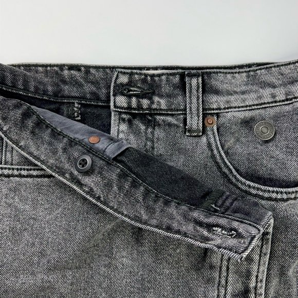 We The Free People Womens Button Up Wrap Skirt Sulphor Black Denim Mini 25 New - Picture 7 of 12